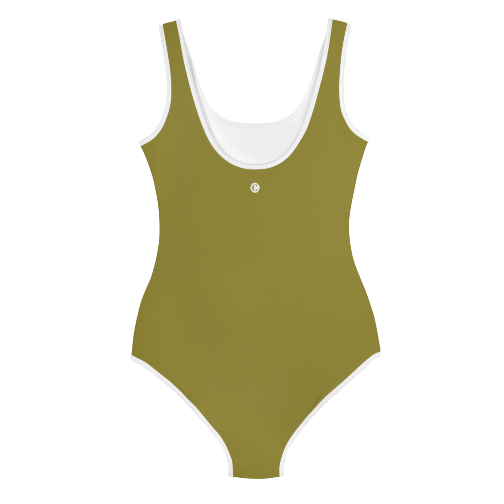 Michigan Upper Peninsula Youth Swimsuit (w/ UP Outline) | Scrub Gold