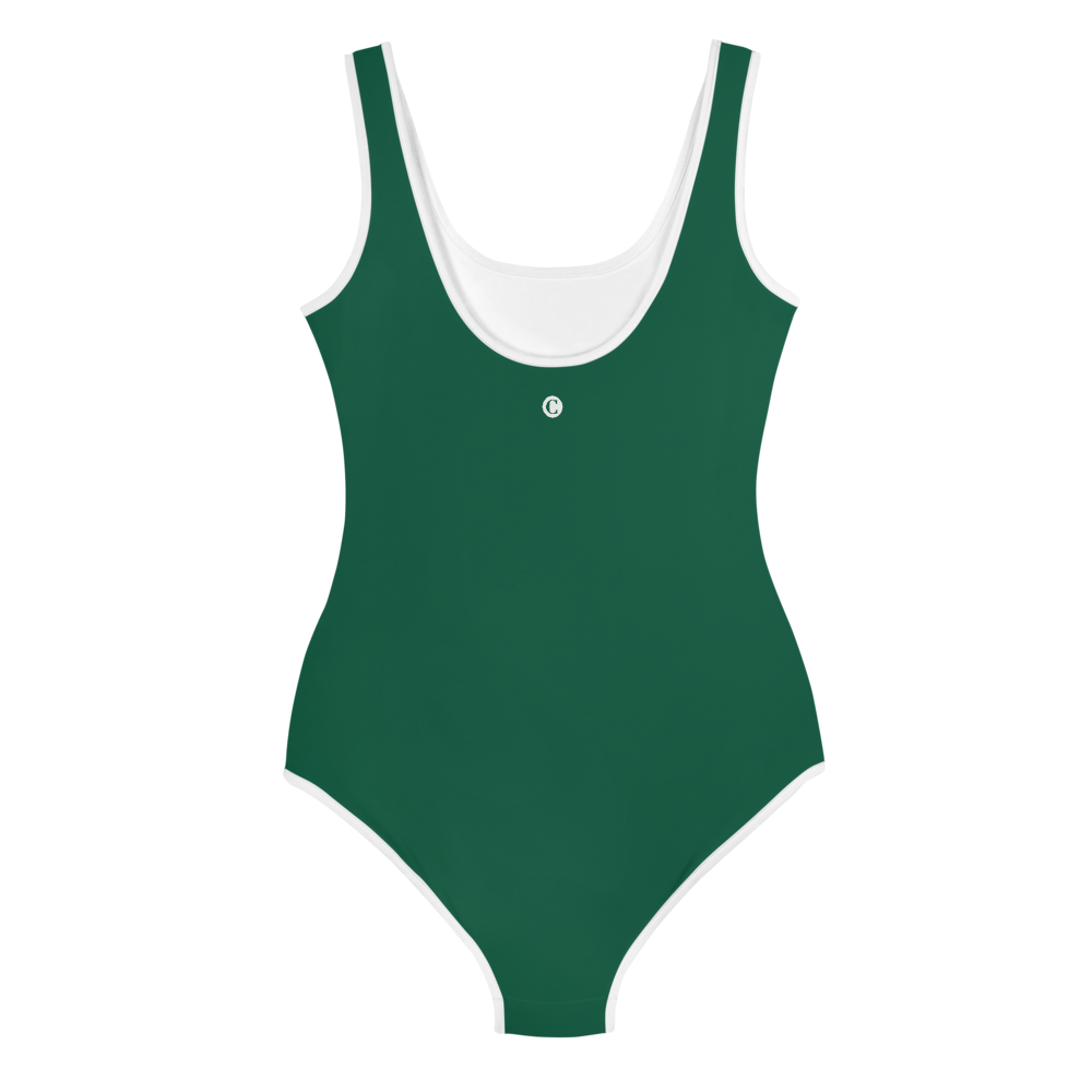 Michigan Upper Peninsula Youth Swimsuit (w/ UP Outline) | Superior Green