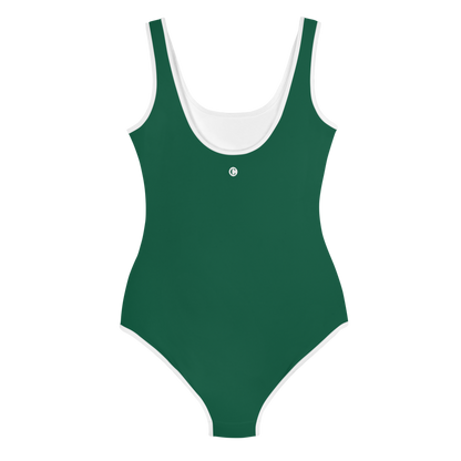 Michigan Upper Peninsula Youth Swimsuit (w/ UP Outline) | Superior Green