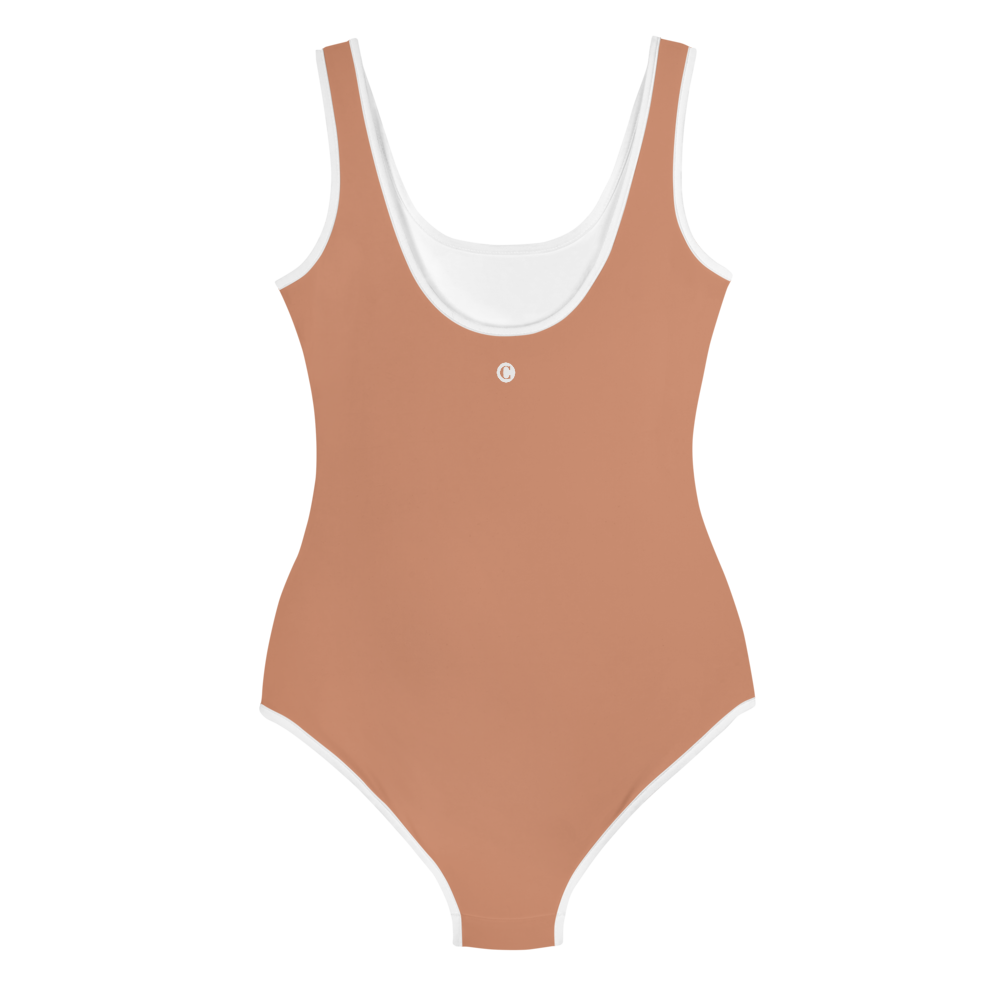 Michigan Upper Peninsula Youth Swimsuit (w/ UP Outline) | Copper Color