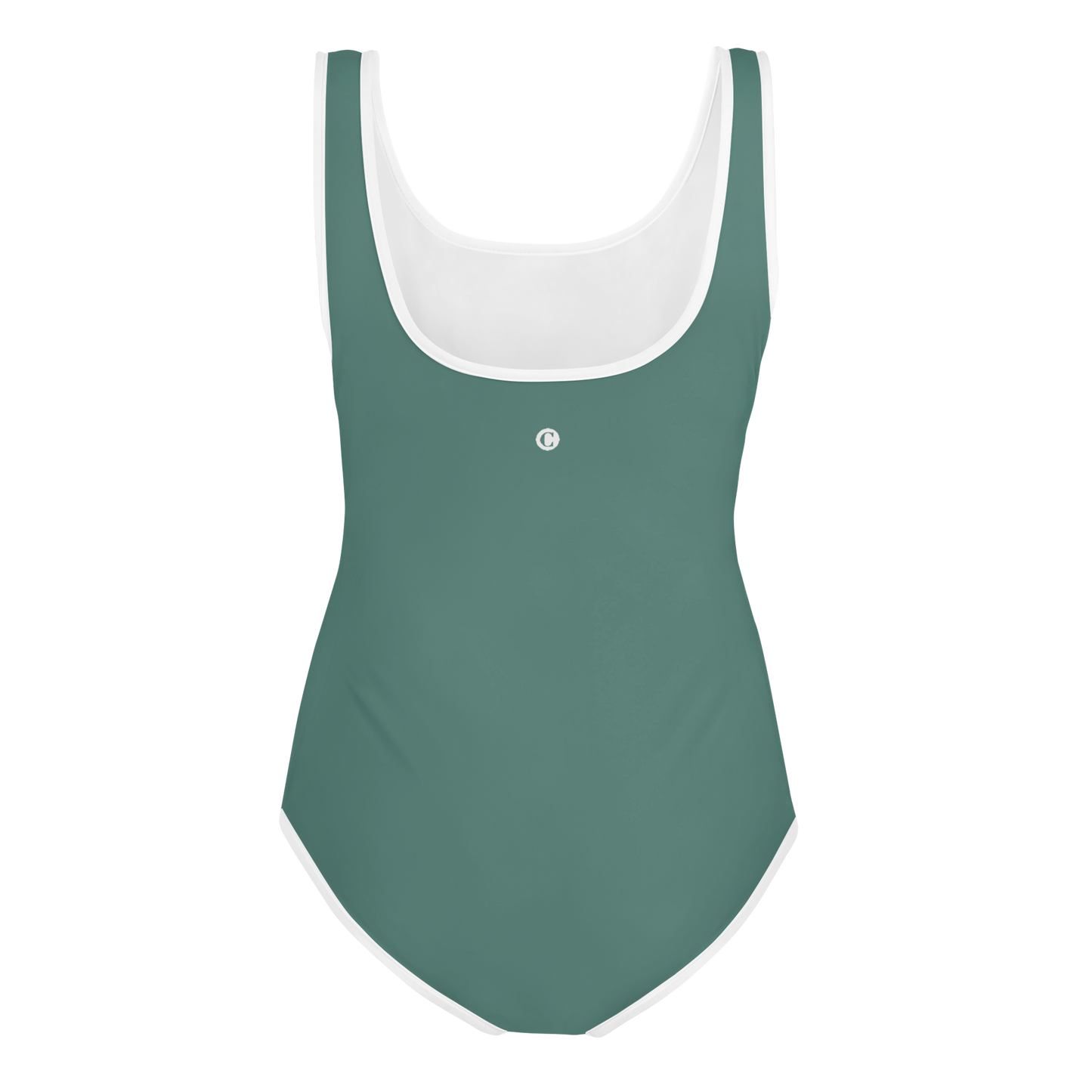 Michigan Upper Peninsula Youth Swimsuit (w/ UP Outline) | Copper Green