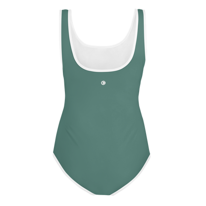 Michigan Upper Peninsula Youth Swimsuit (w/ UP Outline) | Copper Green