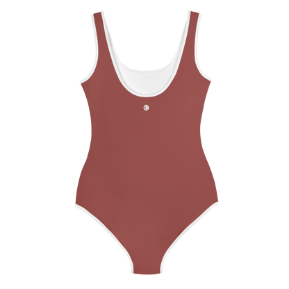 Michigan Upper Peninsula Youth Swimsuit (w/ UP Outline) | Ore Dock Red