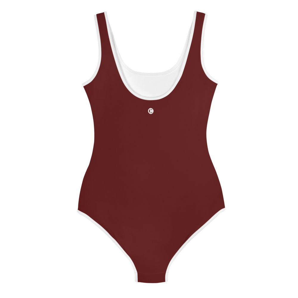 Michigan Upper Peninsula Youth Swimsuit (w/ UP Outline) | Cherrywood Color