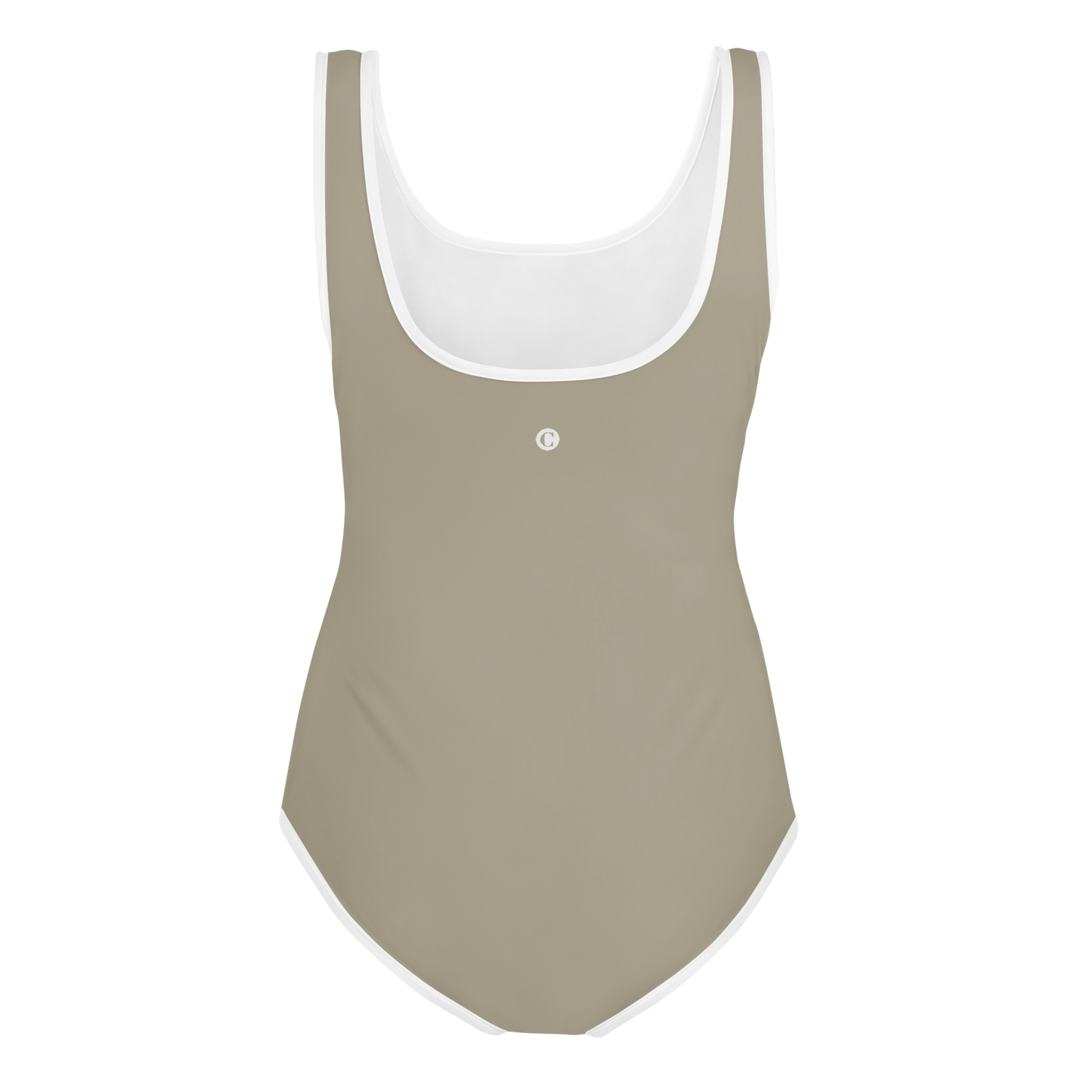 Michigan Upper Peninsula Youth Swimsuit (w/ UP Outline) | Petoskey Stone Beige