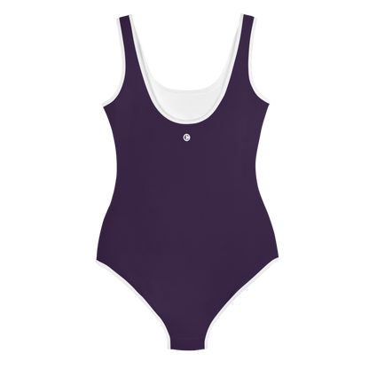 Michigan Upper Peninsula Youth Swimsuit (w/ UP Outline) | Blackcurrant