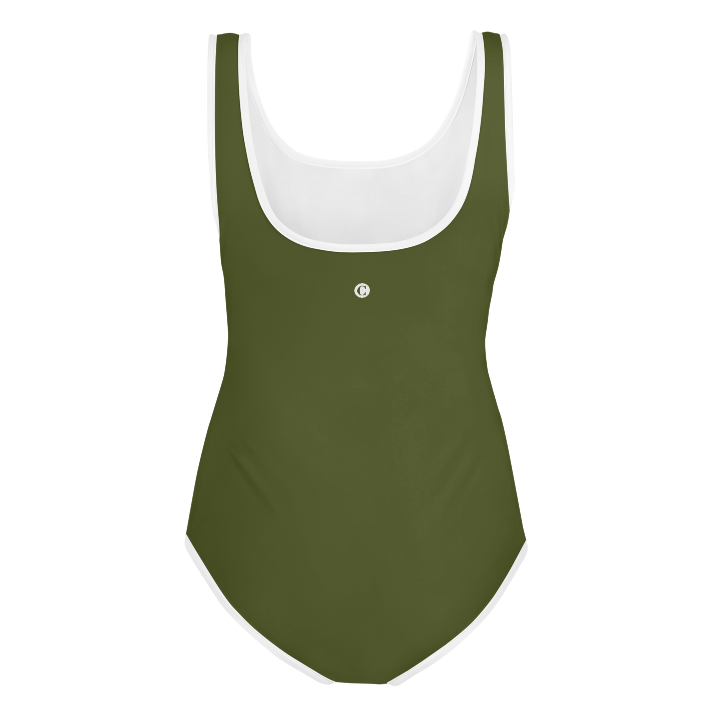 Michigan Upper Peninsula Youth Swimsuit (w/ UP Outline) | Army Green