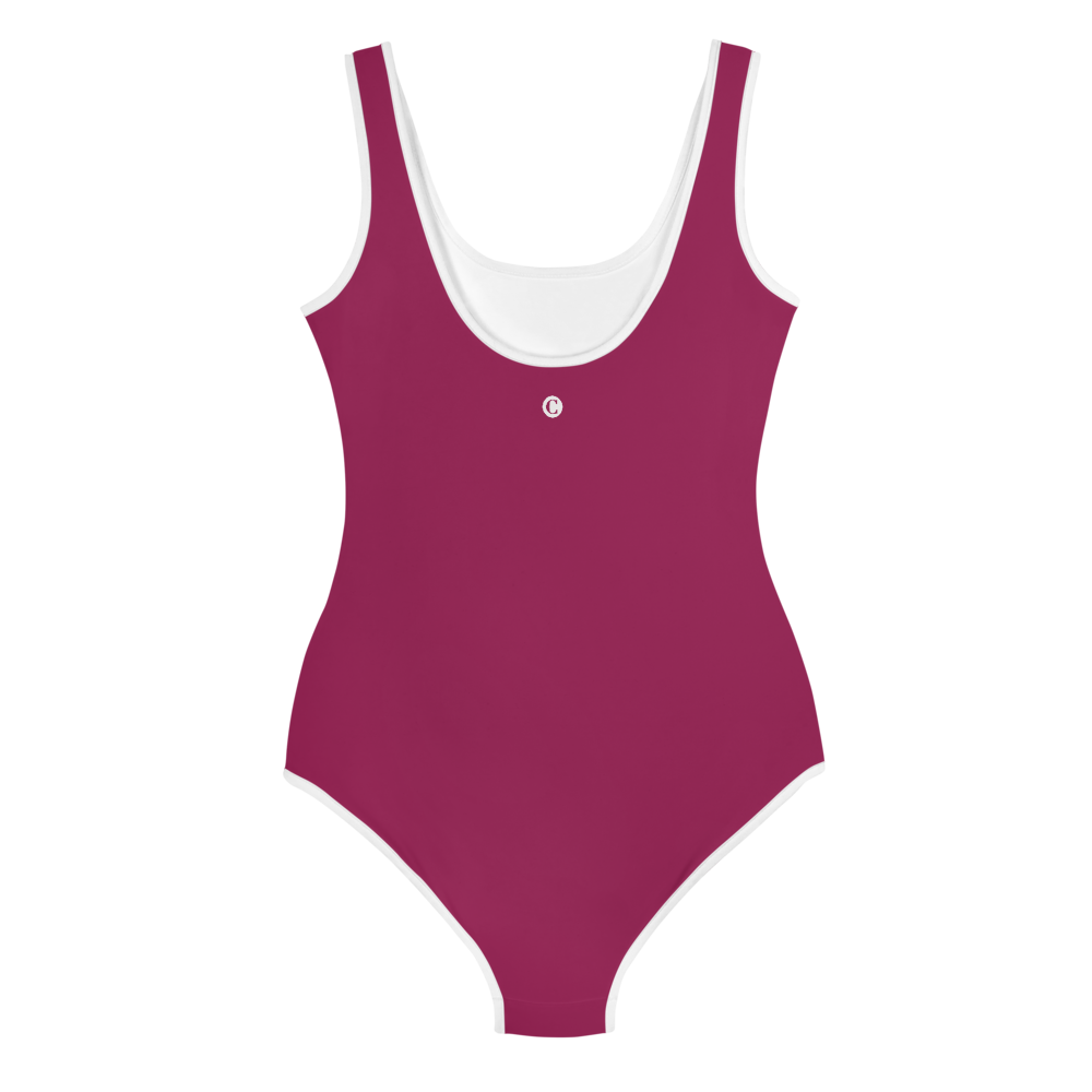 Michigan Upper Peninsula Youth Swimsuit (w/ UP Outline) | Ruby Red