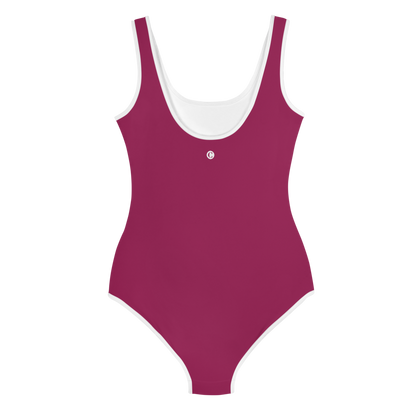 Michigan Upper Peninsula Youth Swimsuit (w/ UP Outline) | Ruby Red