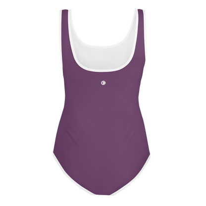 Michigan Upper Peninsula Youth Swimsuit (w/ UP Outline) | Plum