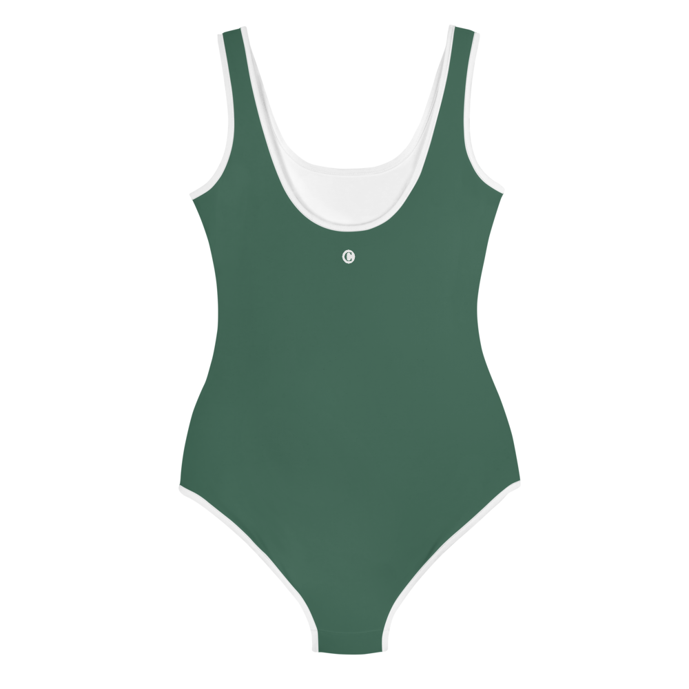 Michigan Upper Peninsula Youth Swimsuit (w/ UP Outline) | Ginger Ale Green