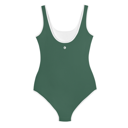 Michigan Upper Peninsula Youth Swimsuit (w/ UP Outline) | Ginger Ale Green