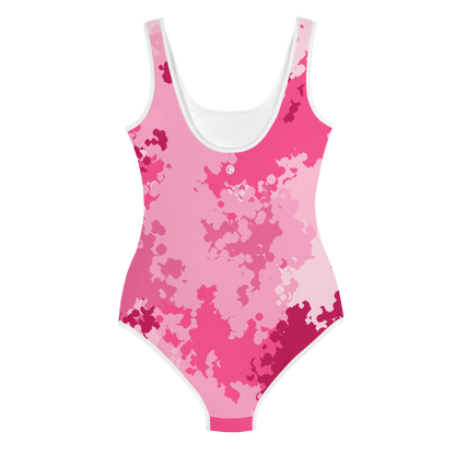 Michigan Upper Peninsula Youth Swimsuit (w/ UP Outline) | Pink Camo