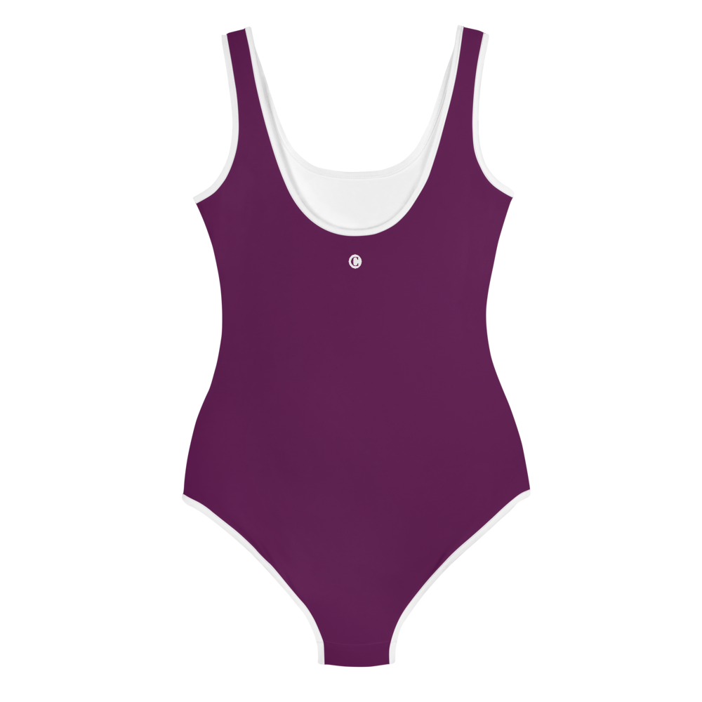 Michigan Upper Peninsula Youth Swimsuit (w/ UP Outline) | Tyrian Purple