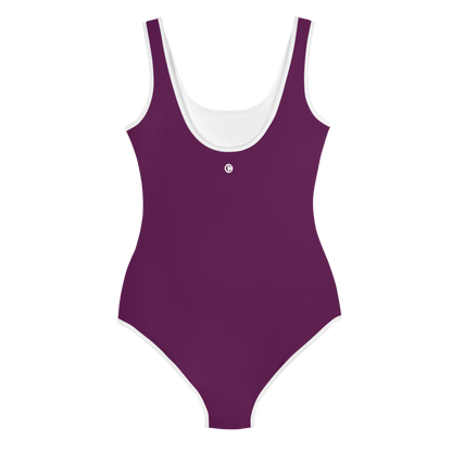 Michigan Upper Peninsula Youth Swimsuit (w/ UP Outline) | Tyrian Purple