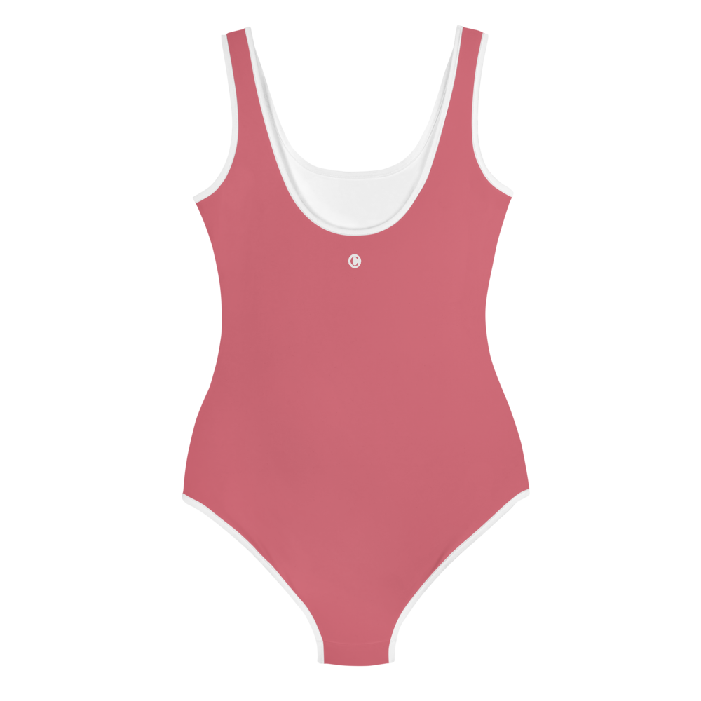 Michigan Upper Peninsula Youth Swimsuit (w/ UP Outline) | Watermelon Pink