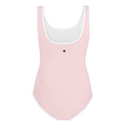 Michigan Upper Peninsula Youth Swimsuit (w/ UP Outline) | Pale Pink