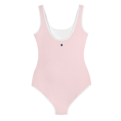 Michigan Upper Peninsula Youth Swimsuit (w/ UP Outline) | Pale Pink