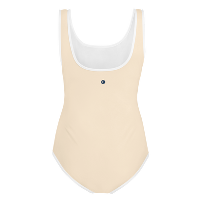 Michigan Upper Peninsula Youth Swimsuit (w/ UP Outline) | Champagne White