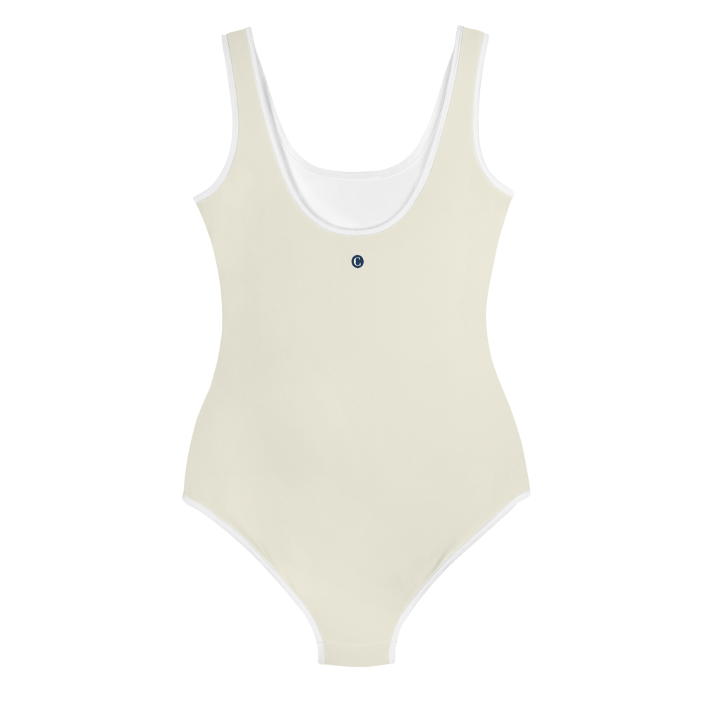 Michigan Upper Peninsula Youth Swimsuit (w/ UP Outline) | Ivory White