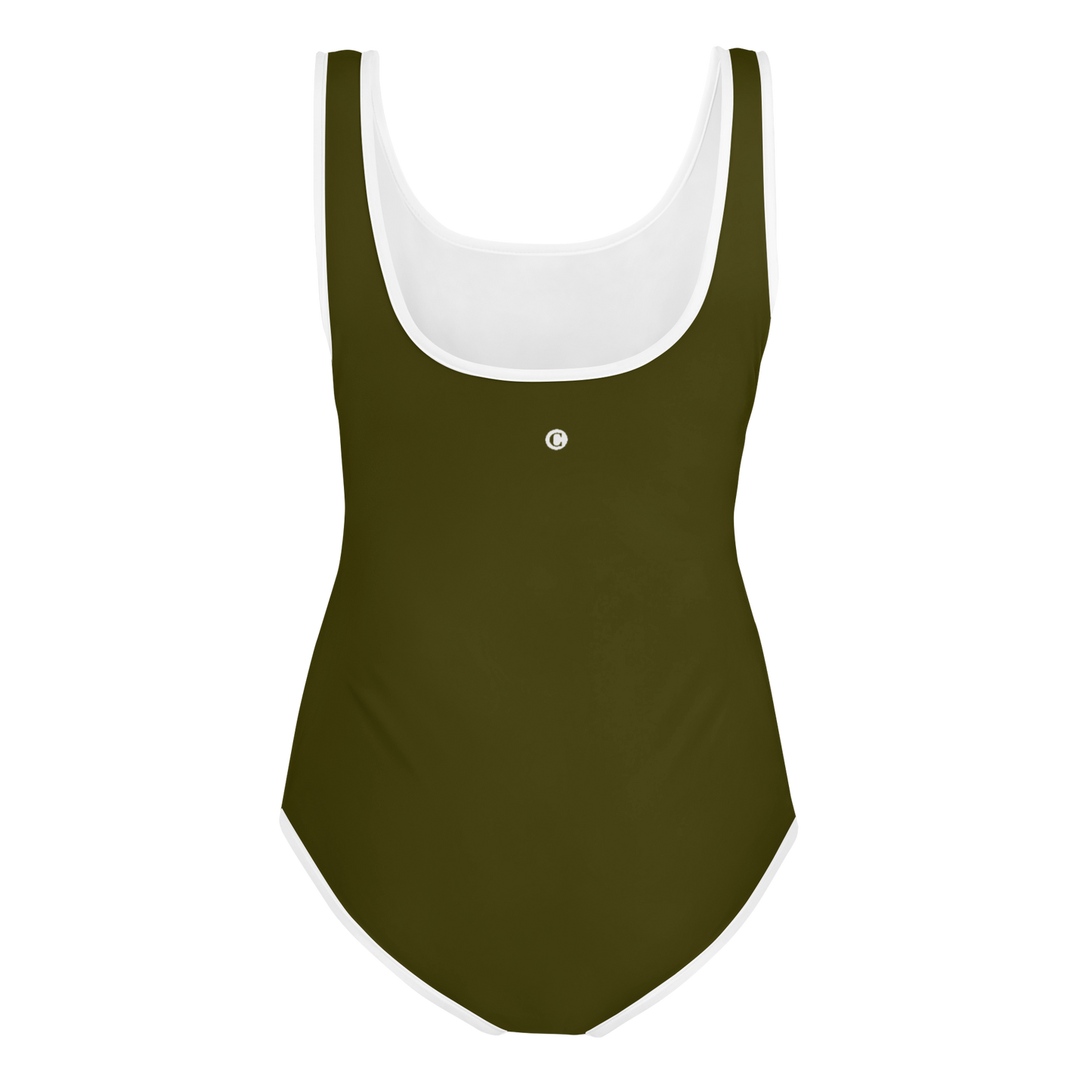 Michigan Upper Peninsula Youth Swimsuit (w/ UP Outline) | Military Green