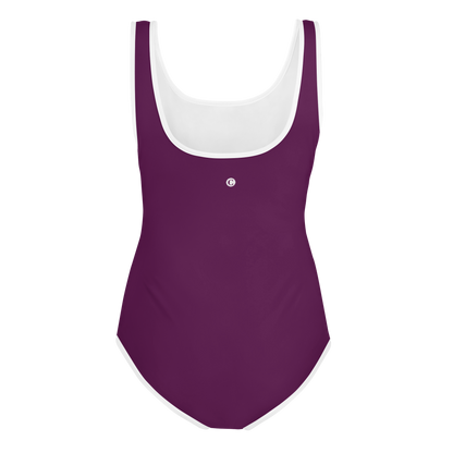 Michigan Upper Peninsula Youth Swimsuit (w/ UP Outline) | Tyrian Purple