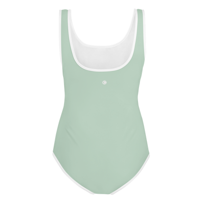 Michigan Upper Peninsula Youth Swimsuit (w/ UP Outline) | Sea Green