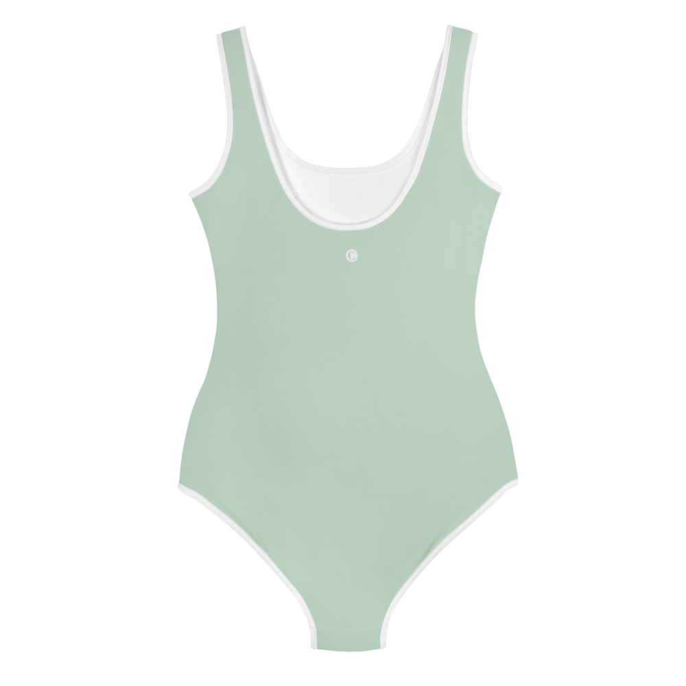 Michigan Upper Peninsula Youth Swimsuit (w/ UP Outline) | Sea Green