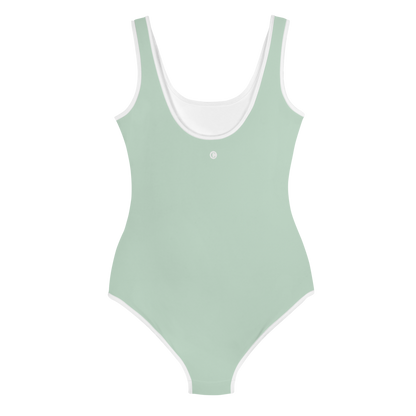 Michigan Upper Peninsula Youth Swimsuit (w/ UP Outline) | Sea Green