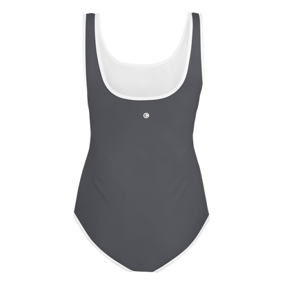 Michigan Upper Peninsula Youth Swimsuit (w/ UP Outline) | Iron Ore Grey