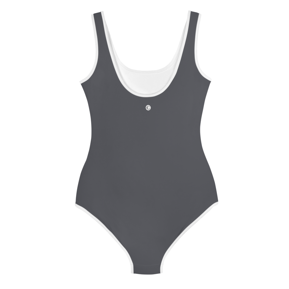 Michigan Upper Peninsula Youth Swimsuit (w/ UP Outline) | Iron Ore Grey