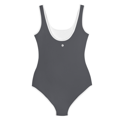 Michigan Upper Peninsula Youth Swimsuit (w/ UP Outline) | Iron Ore Grey