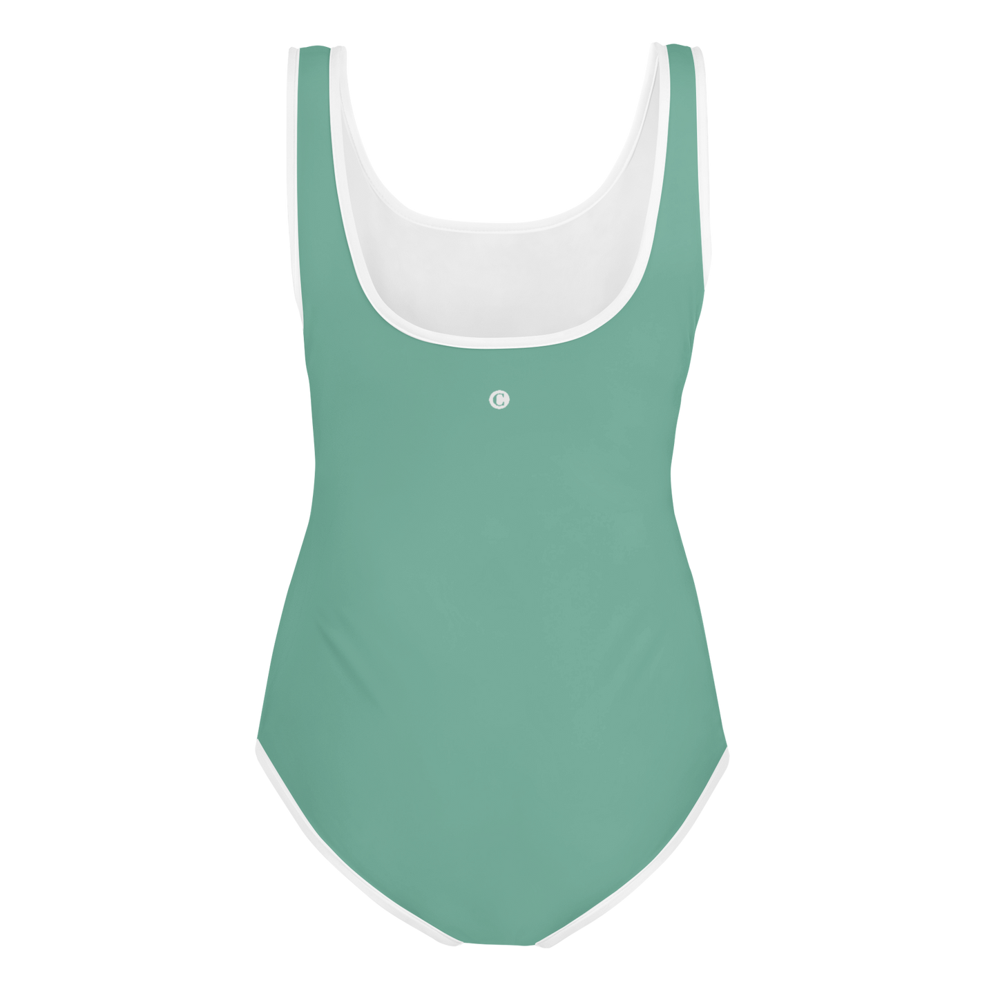 Michigan Upper Peninsula Youth Swimsuit (w/ UP Outline) | Metallic Mint Green