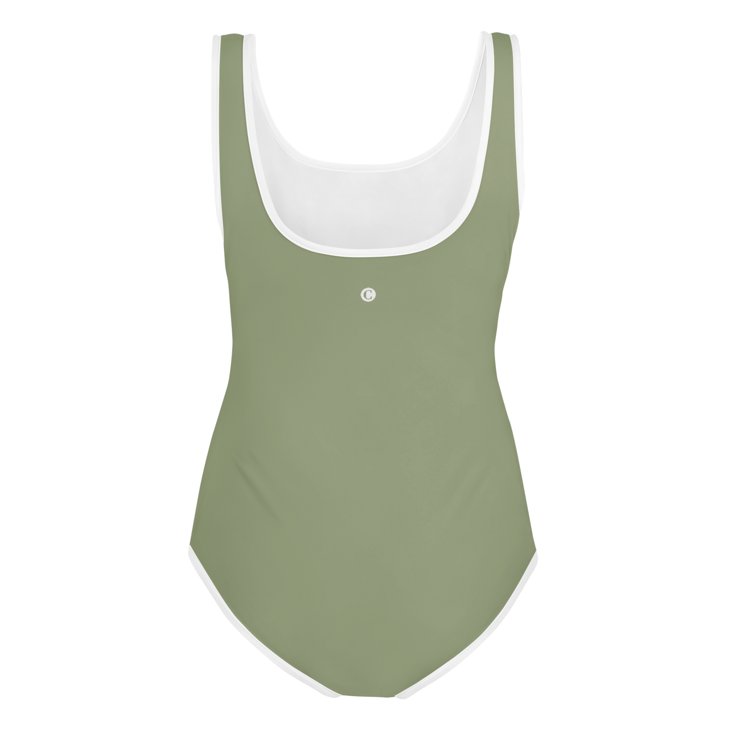 Michigan Upper Peninsula Youth Swimsuit (w/ UP Outline) | Beachgrass Green