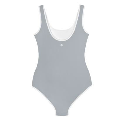 Michigan Upper Peninsula Youth Swimsuit (w/ UP Outline) | Silver