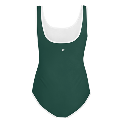 Michigan Upper Peninsula Youth Swimsuit (w/ UP Outline) | Laconic Green