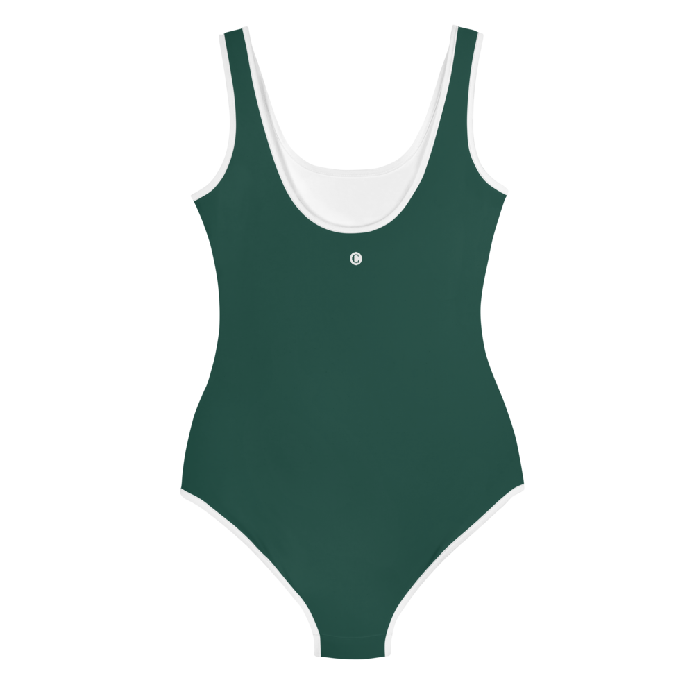 Michigan Upper Peninsula Youth Swimsuit (w/ UP Outline) | Laconic Green