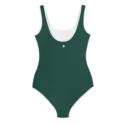 Michigan Upper Peninsula Youth Swimsuit (w/ UP Outline) | Laconic Green