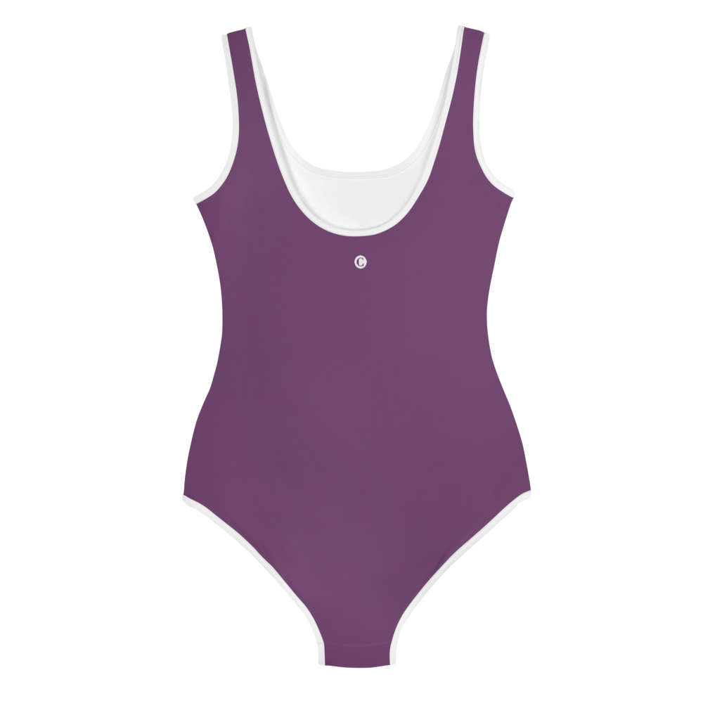 Michigan Upper Peninsula Youth Swimsuit (w/ UP Outline) | Plum