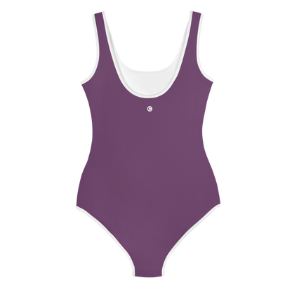 Michigan Upper Peninsula Youth Swimsuit (w/ UP Outline) | Plum