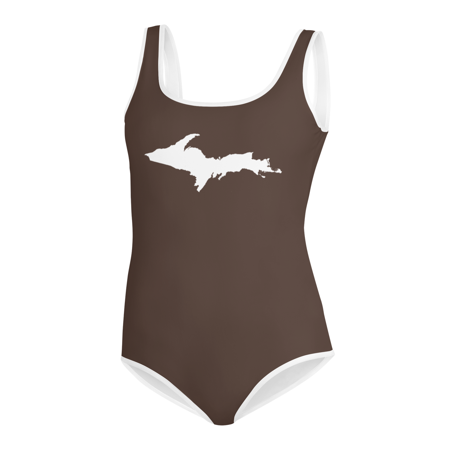 Michigan Upper Peninsula Youth Swimsuit (w/ UP Outline) | Hickory Color