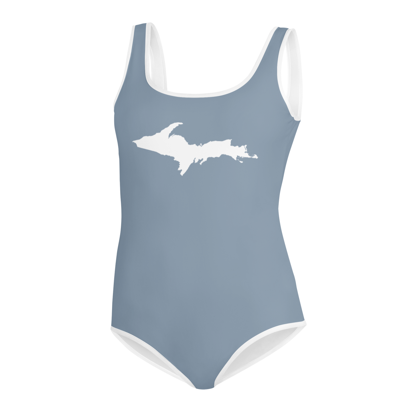 Michigan Upper Peninsula Youth Swimsuit (w/ UP Outline) | B-24 Grey