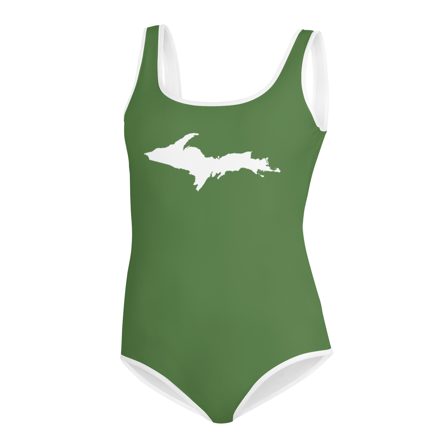 Michigan Upper Peninsula Youth Swimsuit (w/ UP Outline) | Pine Green