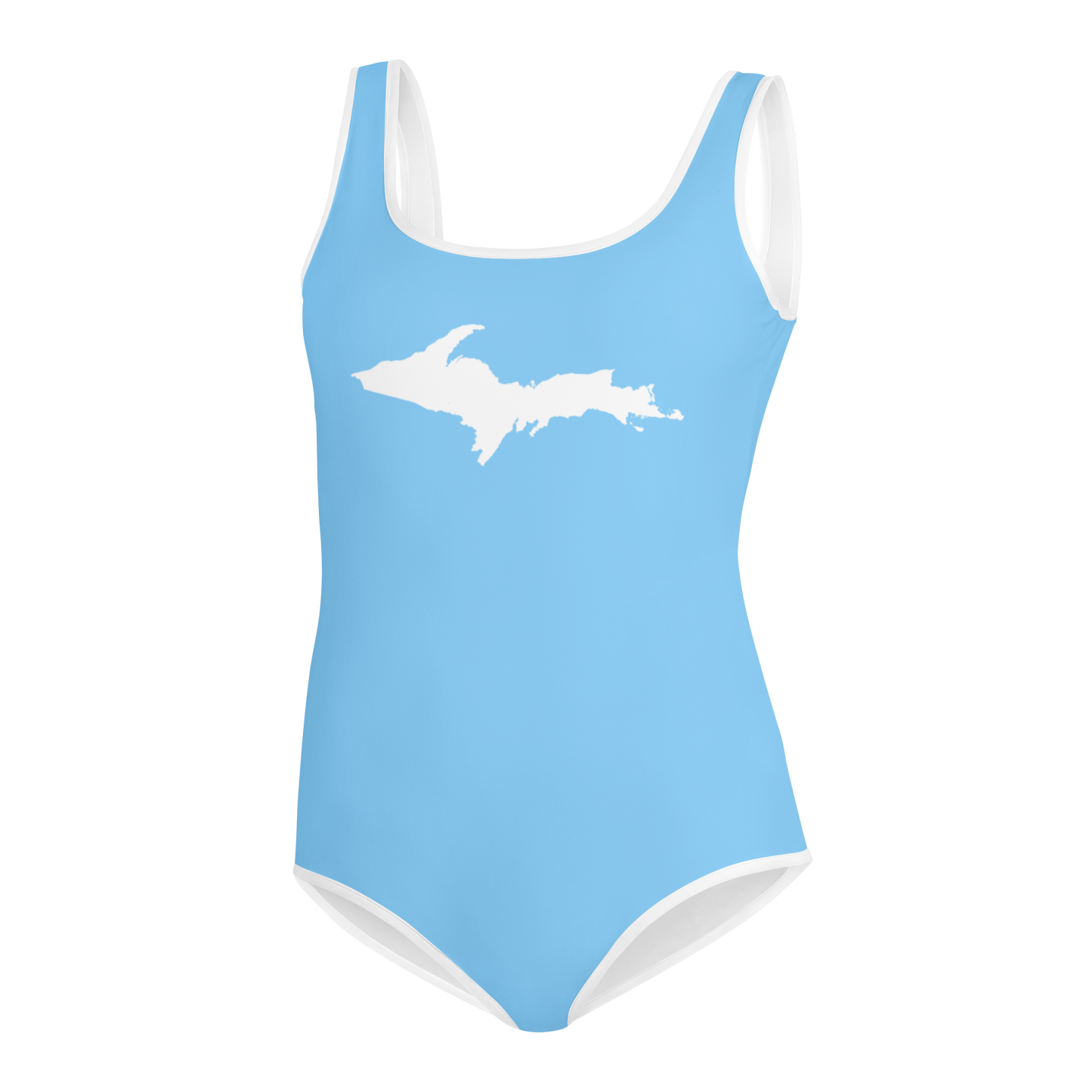 Michigan Upper Peninsula Youth Swimsuit (w/ UP Outline) | DTW Blue