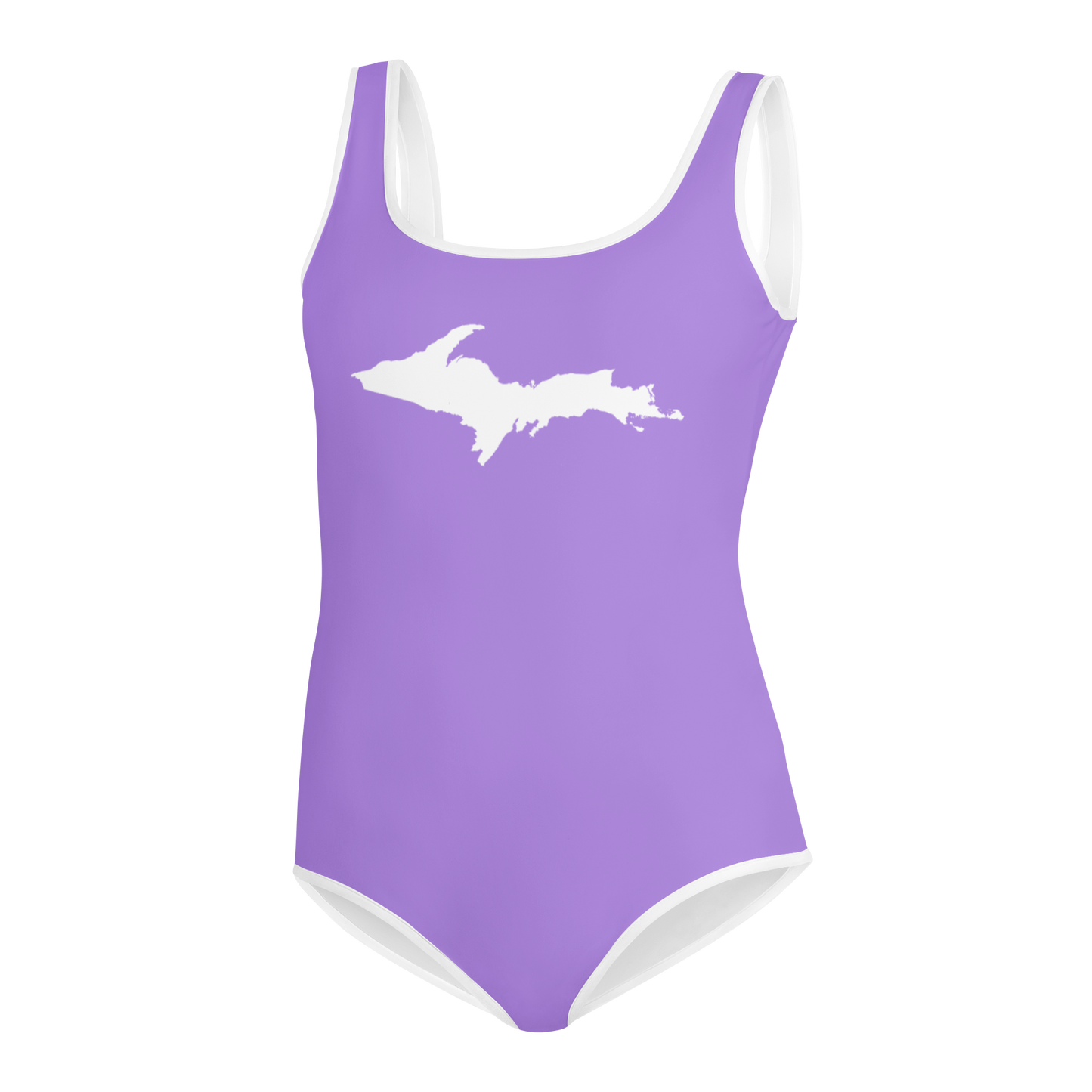 Michigan Upper Peninsula Youth Swimsuit (w/ UP Outline) | Lavender