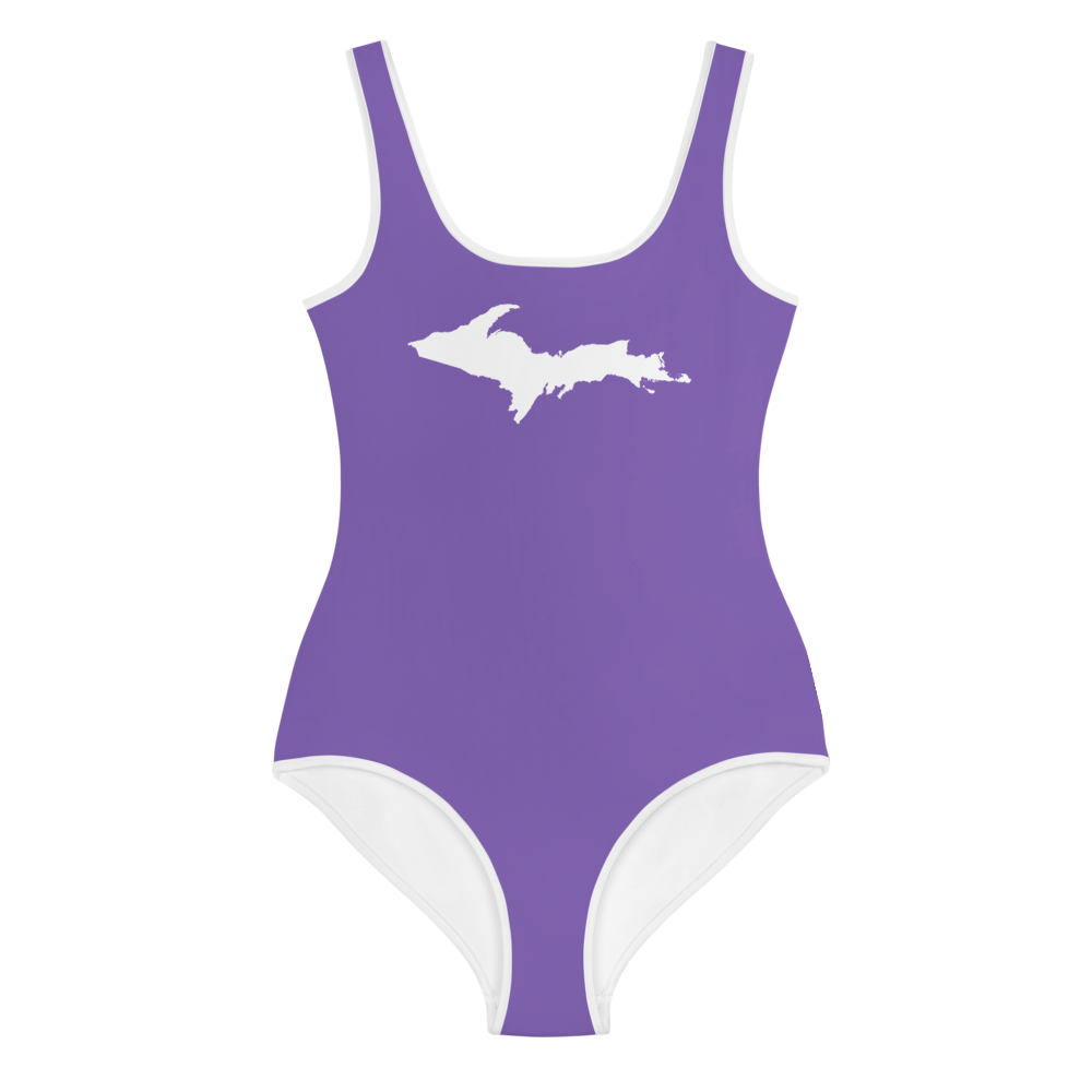 Michigan Upper Peninsula Youth Swimsuit (w/ UP Outline) | Lake Iris