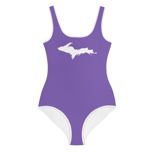 Michigan Upper Peninsula Youth Swimsuit (w/ UP Outline) | Lake Iris