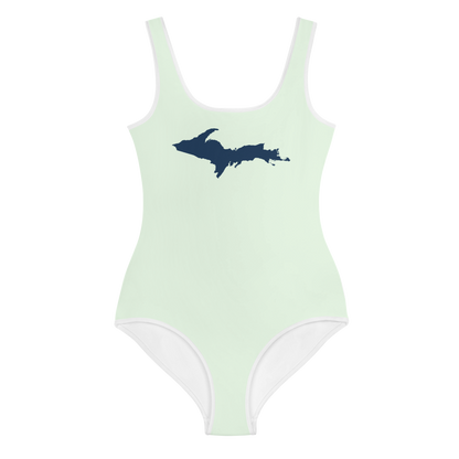 Michigan Upper Peninsula Youth Swimsuit (w/ UP Outline) | Dew Green