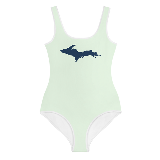 Michigan Upper Peninsula Youth Swimsuit (w/ UP Outline) | Dew Green