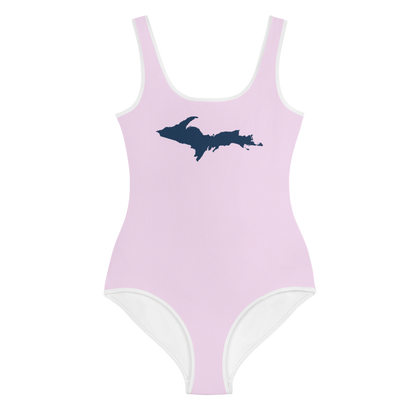 Michigan Upper Peninsula Youth Swimsuit (w/ UP Outline) | Pale Lavender